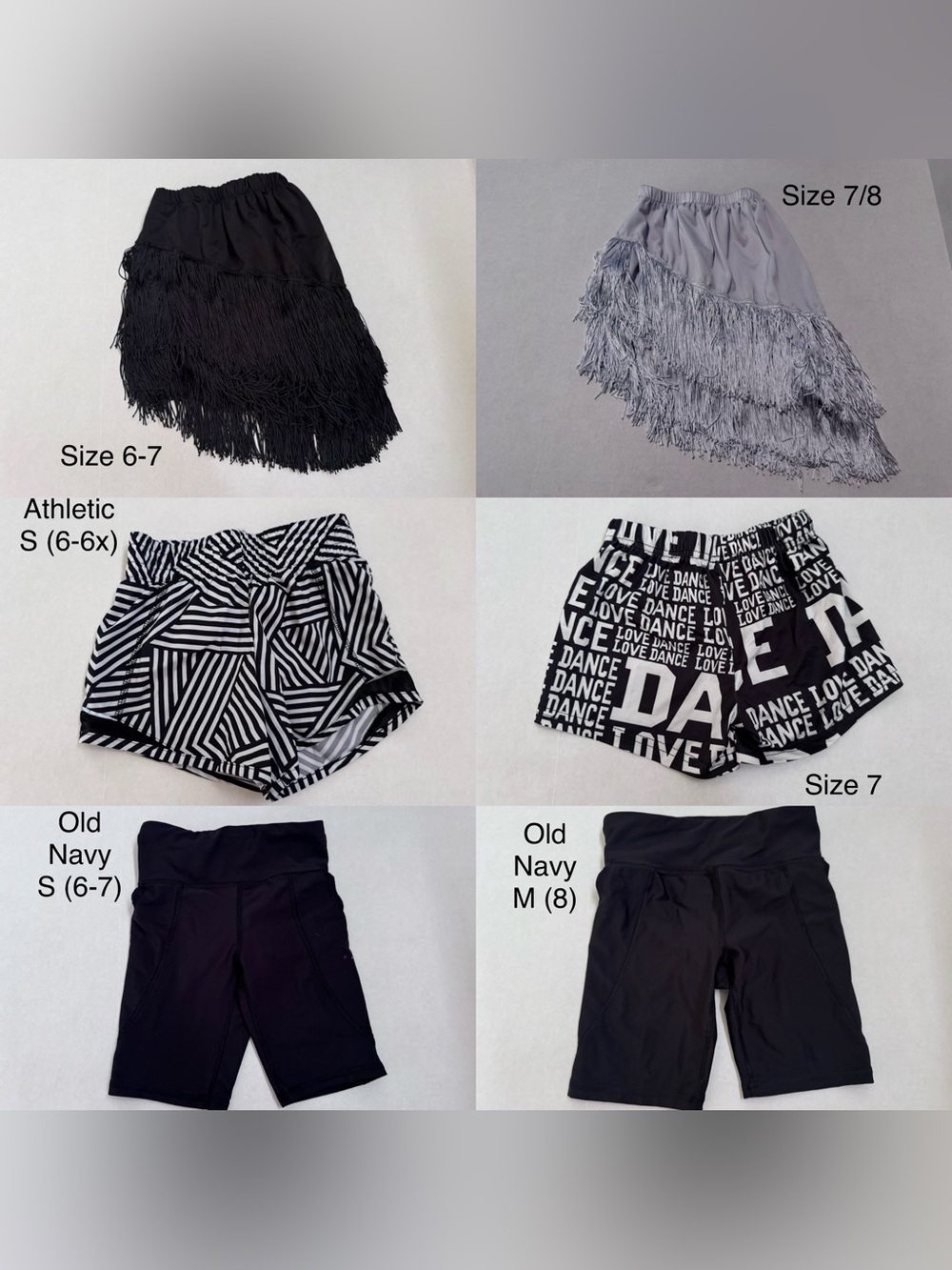 Bundle Black White Shorts Skirts - Girls